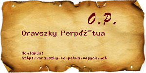 Oravszky Perpétua névjegykártya